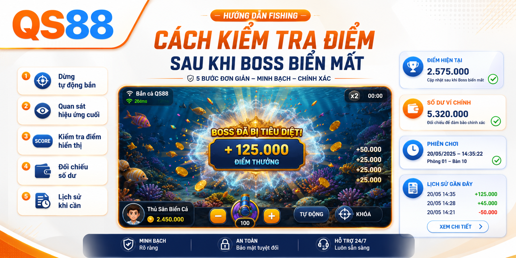 Kiểm tra điểm đơn giản sau khi boss biến mất