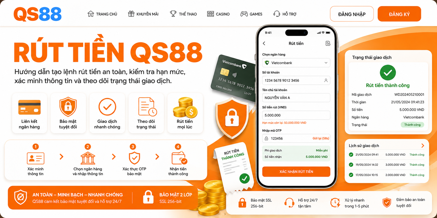 Rút tiền QS88 