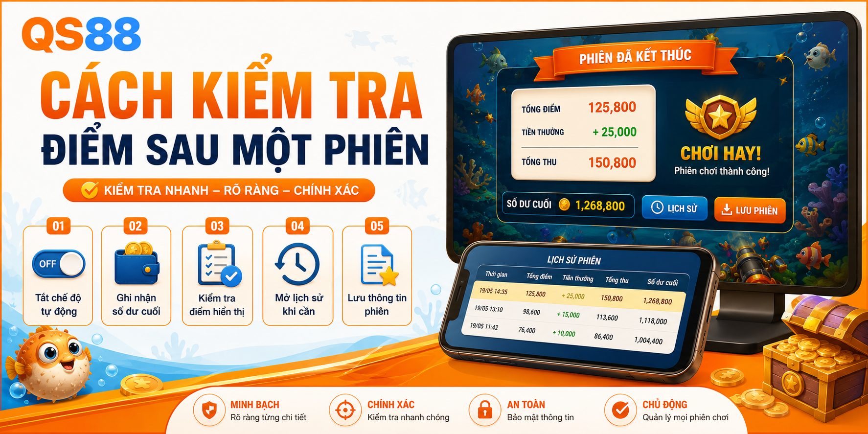 Cách kiểm tra điểm sau một phiên