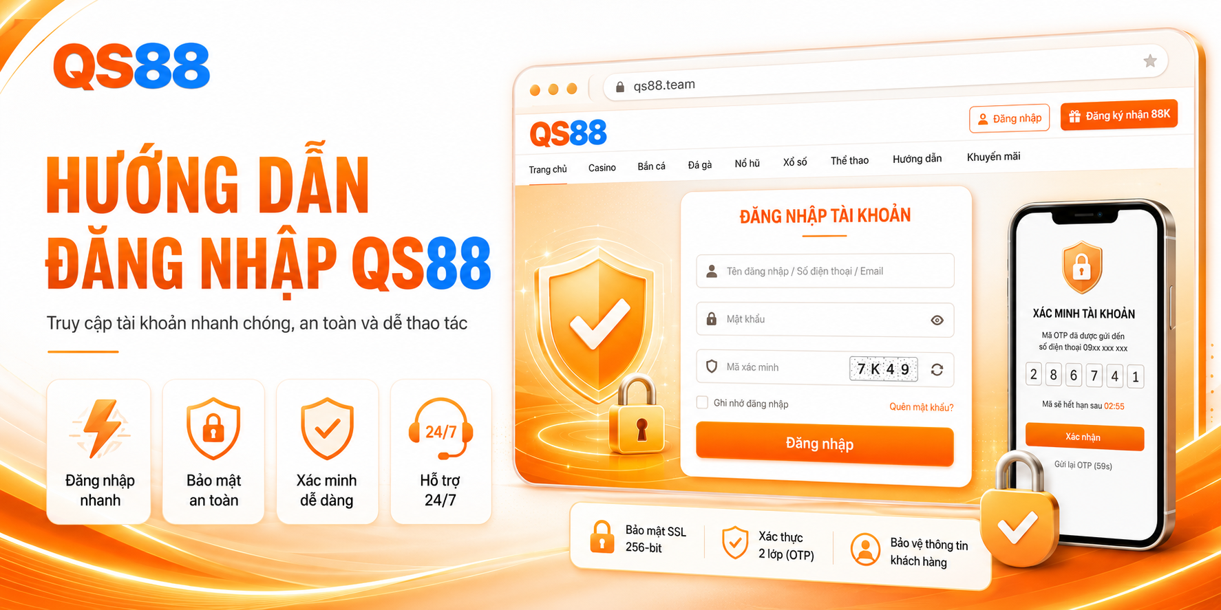 Hướng dẫn đăng nhập tài khoản QS88
