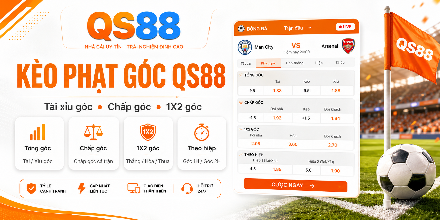 Kèo phạt góc QS88